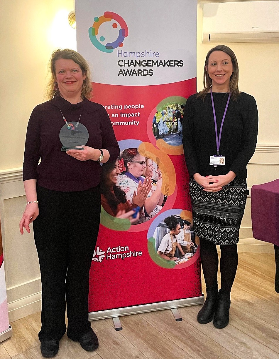 Trainer Jane and manager Katie at the Changemaker Awards