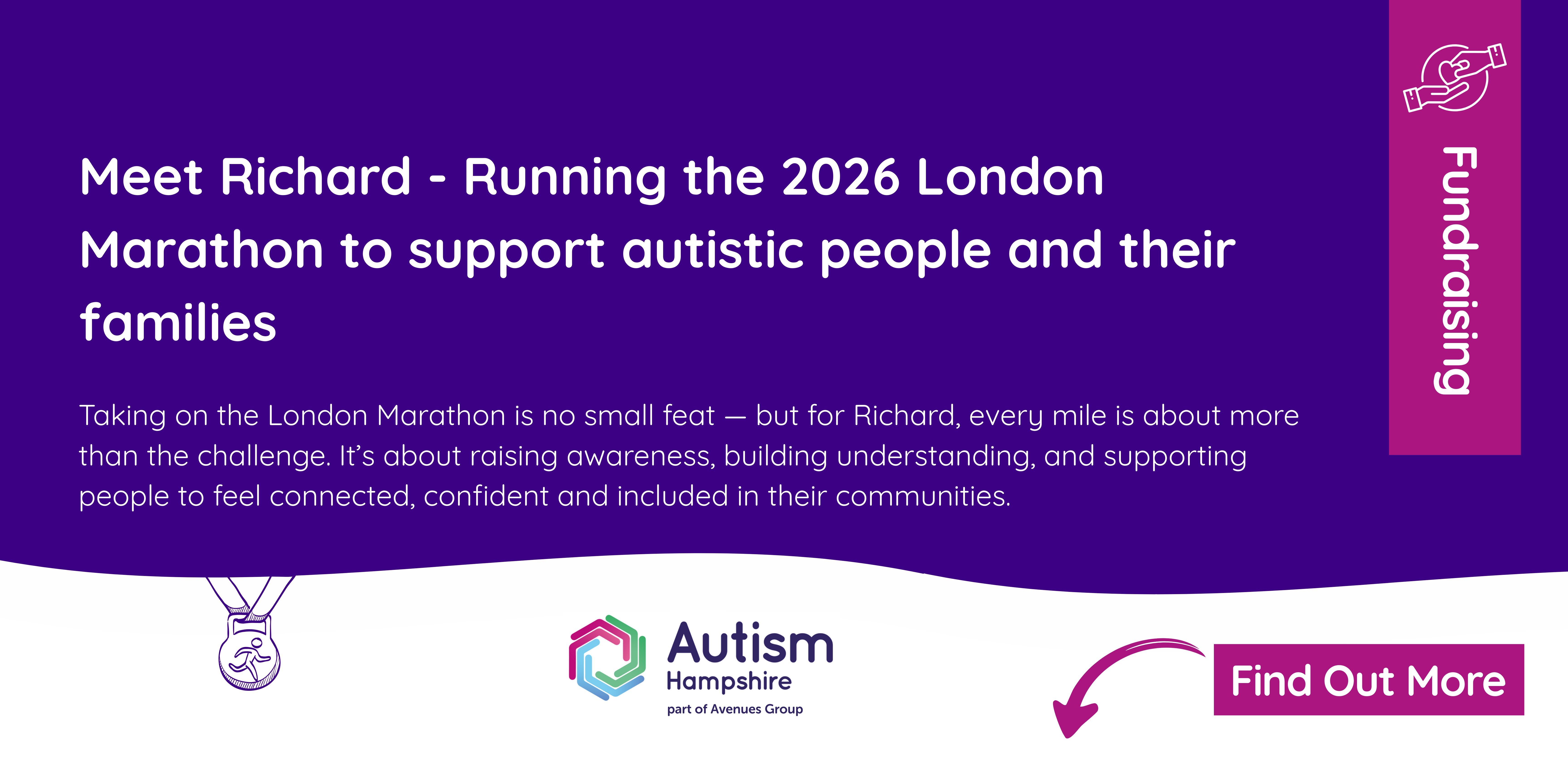 Story banner introducing Richard our 2026 marathon runner