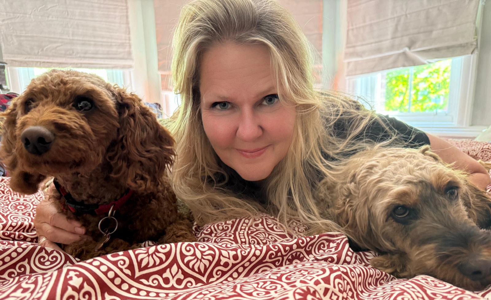Victoria Orsini with her two dogs